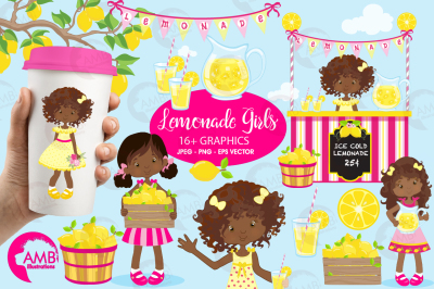 Lemonade Girls clipart, graphics, illustrations AMB-897