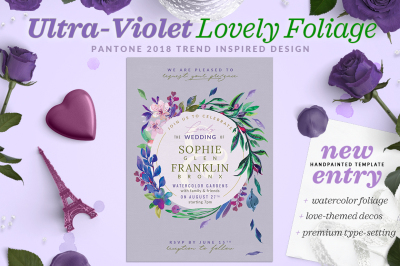 Ultra-Violet Lovely Foliage Invite I