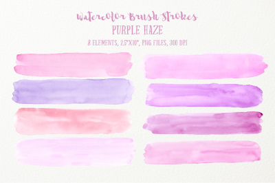 Watercolor Brush Strokes Purple Haze