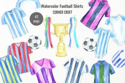 Watercolour Football Shirt Clip Art