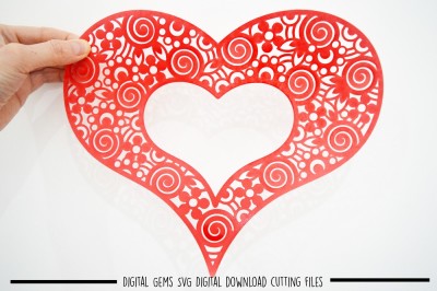 Heart paper cut SVG / DXF / EPS files