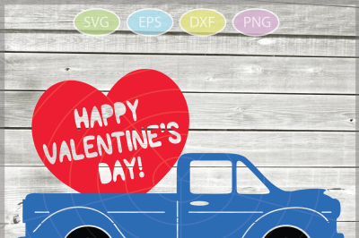 Valentine truck WITH HEART -Happy valentine's day- Valentine truck svg