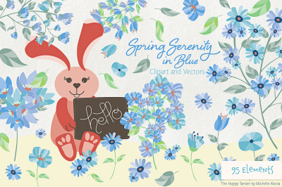 Spring Serenity Flower Clipart, Vectors, Graphics, Flower, Floral, Flo