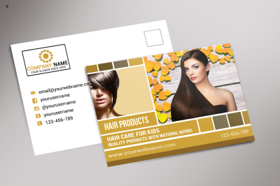 Hair Products Post Card Template