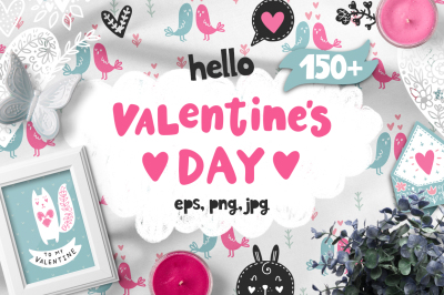 Hello Valentine&#039;s Day - Clipart Set!