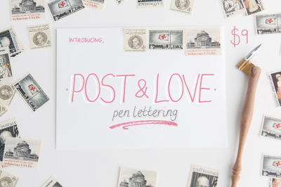 Post &amp; Love Font (Thin Fonts, Natural Fonts, Pairing Fonts)