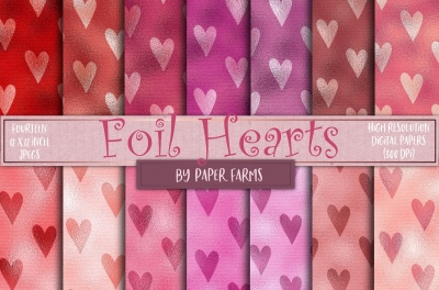 Foil heart backgrounds 