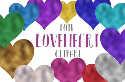 Foil love hearts