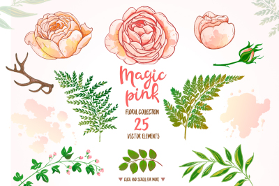 Vector graphics collection: Magic pink
