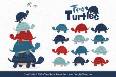 Sweet Stacks Tipsy Turtles Stack Clipart in Americana