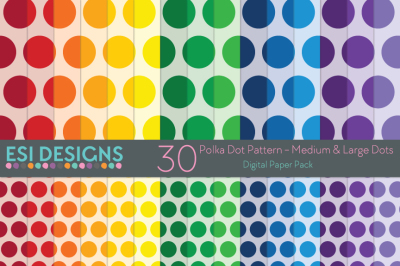30 Polka Dot Patterns - Digital Paper Pack