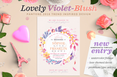 Lovely Violet-Blush Invite I