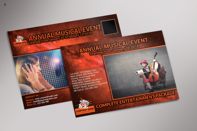 Musical Event Post Card Template