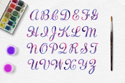 Galaxy Watercolor Alphabet