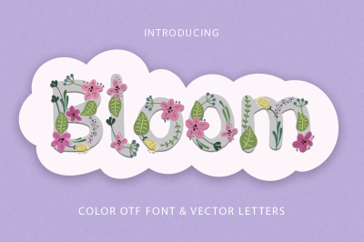Bloom. Color Spring Font.