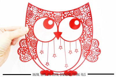 Owl paper cut SVG / DXF / EPS Files