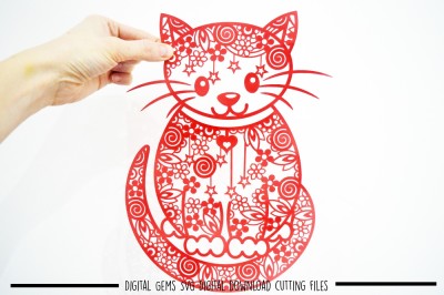 Cat paper cut SVG / DXF / EPS Files 