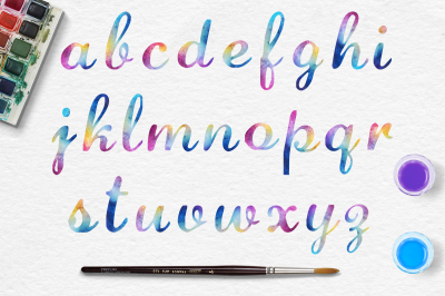 Rainbow Watercolor Font
