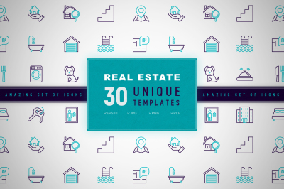 Real Estate Icons Set | Concept