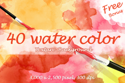 40 Watercolor Textures + Free bonus
