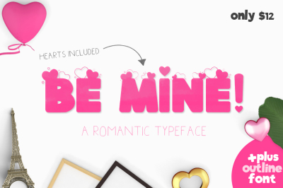 Be Mine Font (Love Fonts, Heart Fonts, Valentines Fonts)