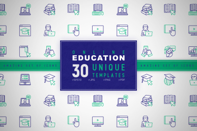 Online Education Icons Set | Concept