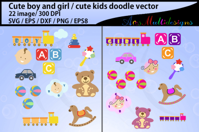 cute kids SVG vector clipart / cute kids clipart / teddy clipart / kaw