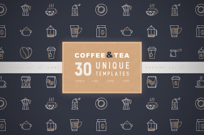 Coffee and Tea Icons Set | Concept
