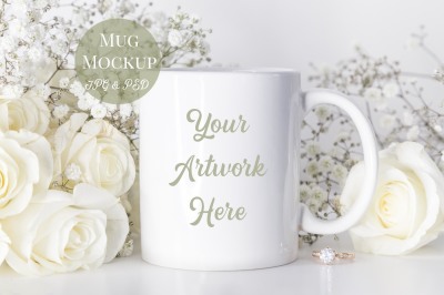 Mug Mockup - White Roses