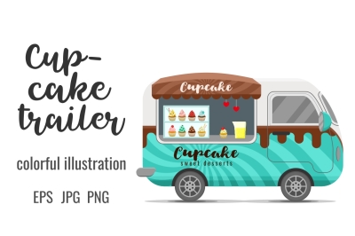 Cupcake street food caravan trailer