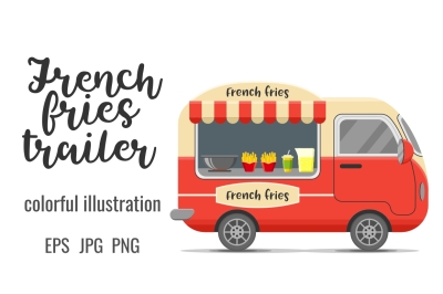 French fries food caravan trailer