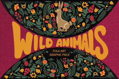 Wild Animals folk art set