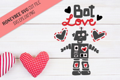 Bot Love Valentine SVG Cut file