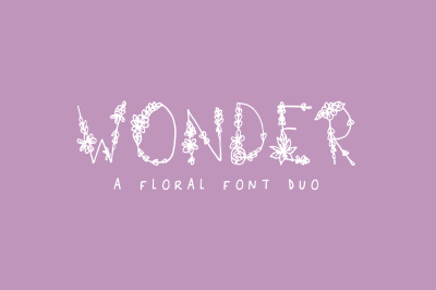 Wonder Floral Font (Floral Fonts, Textured Fonts, Flower Fonts)