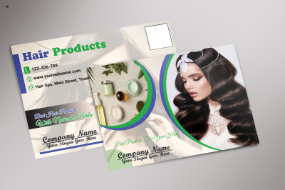 Hair Products Post Card Template