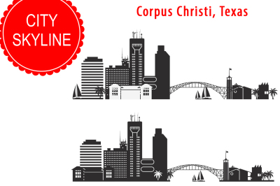 Corpus Christi SVG, Texas SVG, City Vector Skyline