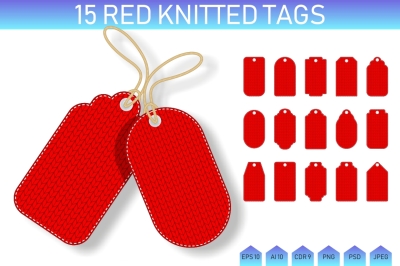 Red knitted tags
