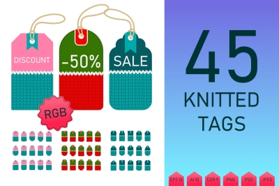 Color knitted tags