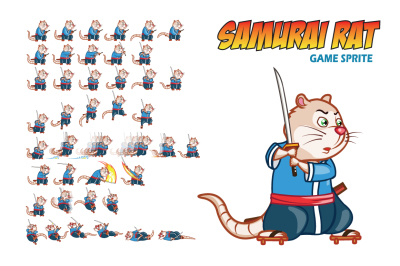 SAMURAI RAT GAME SPRITE