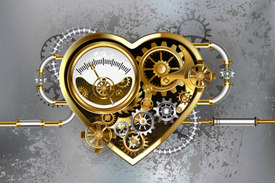 Steampunk Heart with Manometer
