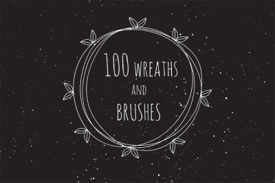 100 vector wreaths and brushes