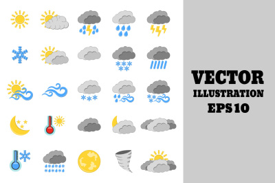 Set of 25 Weather Icon.