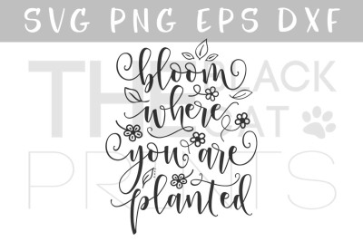 Bloom where you are planted SVG DXF PNG EPS