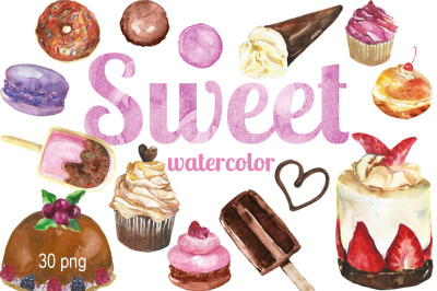 Watercolor Sweets Clip art