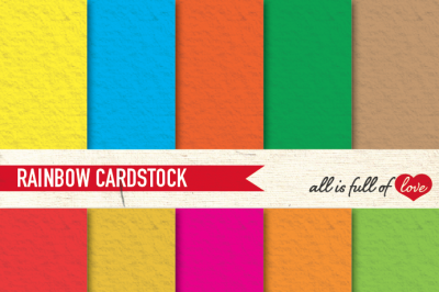 Rainbow Card stock Texture Digital Paper Pack