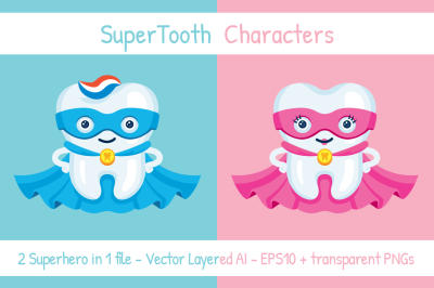 SuperTooth male & famale characters