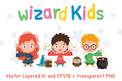Wizard Kids - Children Clipart