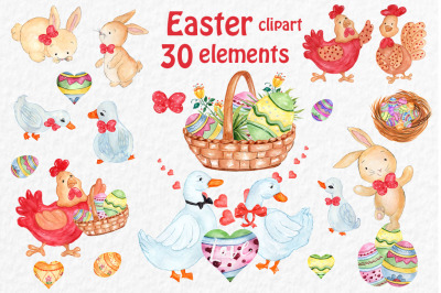 Watercolor Easter clipart
