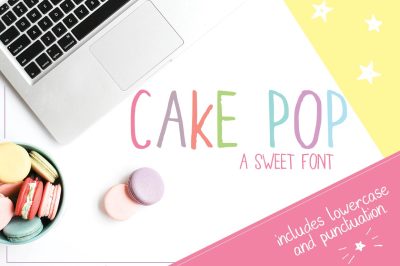Cake Pop Font (Crayon Fonts, Tall Fonts, Kids Fonts)