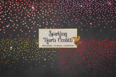 Sparkling Hearts Confetti Overlays